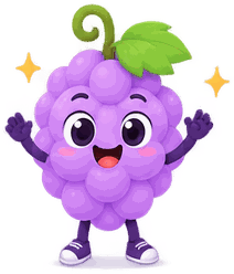 Grapey cheering with both arms up